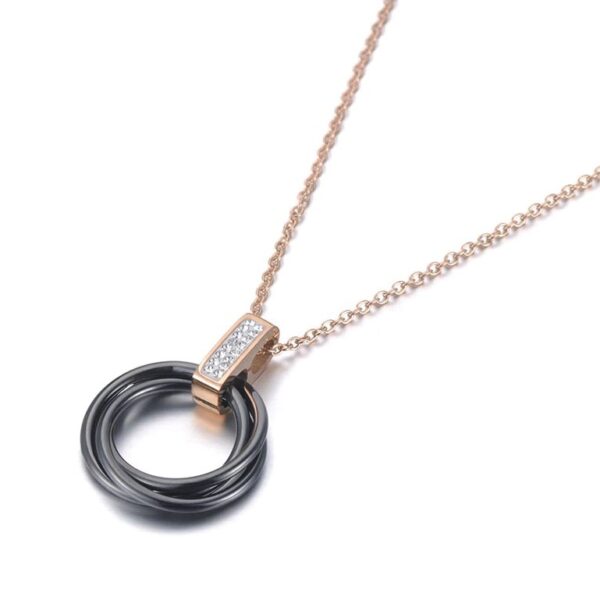 Rosegold Nemesacél Női Nyaklánc Kerámia Medállal