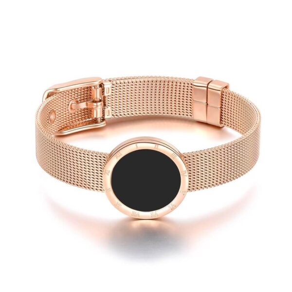 Rosegold Nemesacél Mesh Női Karkötő – Római Szám Medál