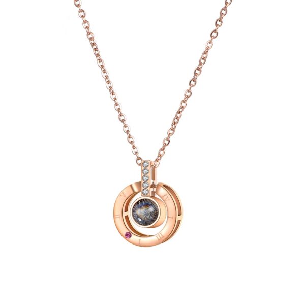 Rosegold Nemesacél Női Nyaklánc – Szerelem 100 Nyelven Medál
